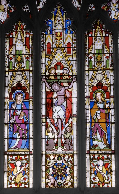 صلب مع القديسين ، 1851 (زجاج ملون) بواسطة Augustus Welby Northmore Pugin