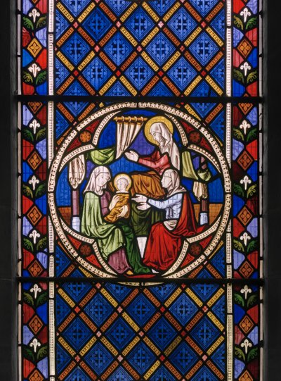 حياة القديسة آن ، التفاصيل ، 1848 (زجاج ملون) بواسطة Augustus Welby Northmore Pugin