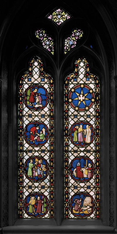 الأفعال الجسدية السبعة للرحمة ، c.1845 (زجاج ملون) بواسطة Augustus Welby Northmore Pugin