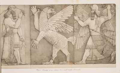 أسس عند مدخل معبد صغير (نمرود) ، من آثار نينوى ، حانة. 1849 بواسطة أوستن هنري لايارد