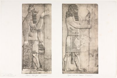 آثار نينوى: اللوحة 6 ، إله الأسماك نمرود ، الشكل بالقرب من مدخل Kouyunjik ، 1853. بواسطة أوستن هنري لايارد