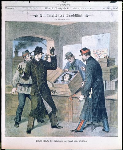 A Terrible Cargo ، الصفحة الأولى من Illustrierte Zeitung ، مارس 1897 بواسطة المدرسة النمساوية