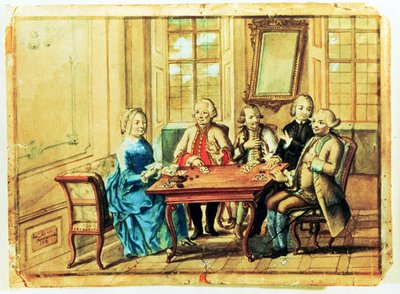 الإمبراطورة ماريا تيريزا من النمسا ، أوراق اللعب مع فيلد مارشال كارولي باتثياني (1698-1772) ، ناداسكي و فيلد مارشال ليوبولد جوزيف ، كونت فون دون (1705-66) ، 1751 بواسطة المدرسة النمساوية