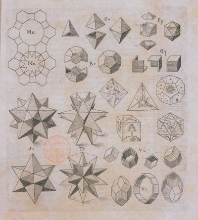 الأشكال الهندسية ، من Harmonices Mundi بقلم يوهانس كيبلر (1571-1630) المنشورة في لينز ، 1619 بواسطة المدرسة النمساوية