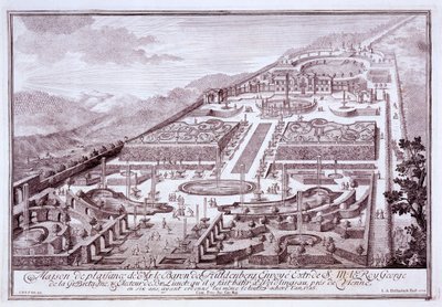 حدائق رائعة وقصر بارون دي هولدنبرغ ، بناه في Widlingsau ، 1719 بواسطة المدرسة النمساوية
