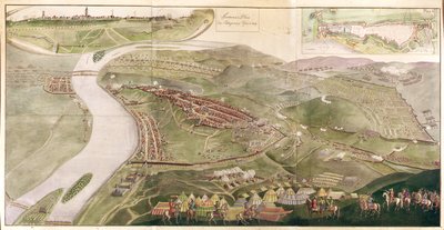 خريطة توضح التقاط بودا ، 1686 (نقش الألوان) بواسطة المدرسة النمساوية