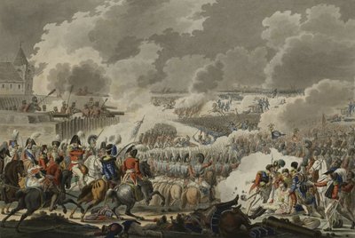 معركة واترلو ، 18 يونيو 1815 ، نشرتها Artaria and Co ، c.1820 (النقش الملون) بواسطة المدرسة النمساوية