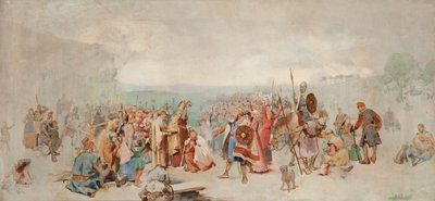 معمودية Olof Skötkonung في Husaby بواسطة Sigfrid من السويد. بواسطة أكسل كول