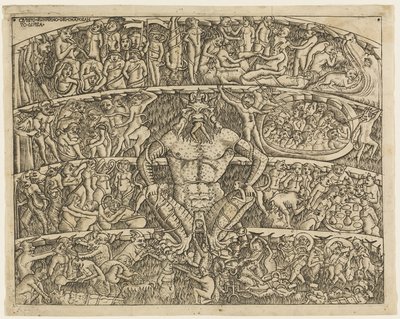 الجحيم حسب دانتي ، من Campo Santo Frescos في بيزا بواسطة Baccio Baldini