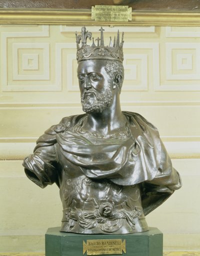 صورة تمثال نصفي لكوزيمو الأول دي ميديشي (1519-74) ج 1557 (برونزية) بواسطة باكيو باندينيلي
