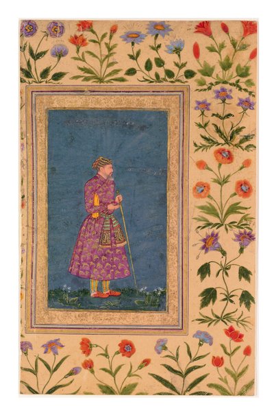 صورة موغال غراندي ، واقفًا ، حوالي عام 1640 (ألوان مائية غير شفافة وذهبية على ورق) بواسطة بهادور إلياس