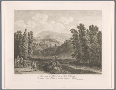 Gezicht op Vicovaro منظر لفيكوفارو قديم. فاريا (العنوان على الكائن) جناح السادس مناظر لمحيط روما (...] (عنوان السلسلة) بواسطة جورج هاكيرت
