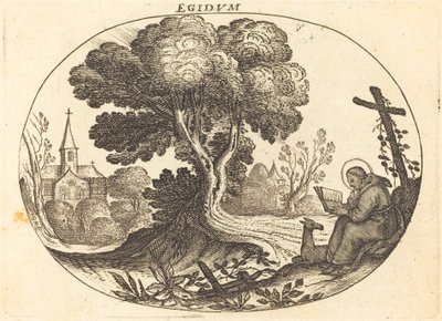 القديس إجيديوس والظباء بواسطة Balthasar Moncornet