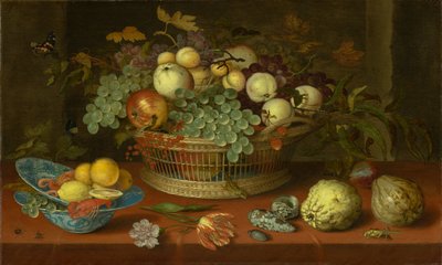 الحياة الساكنة مع سلة الفاكهة ، 1622 بواسطة Balthasar van der Ast