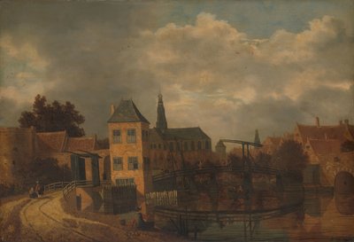 منظر لبلدة هارلم ، مأخوذ من نهر سبارن ، يُظهر Eendjespoort بواسطة Balthasar van der Veen