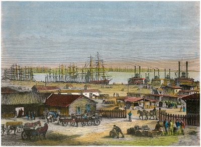 نهر المسيسيبي ، نيو أورلينز ، لويزيانا ، الولايات المتحدة الأمريكية ، c1880 بواسطة باربانت