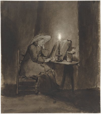 قراءة الصبي على ضوء الشموع بواسطة Barent Fabritius