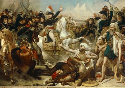 حملة (بعثة) مصر (1798-1801): نابليون بونابرت كان يوجه الجيش قبل معركة الأهرامات ، 21 يوليو بواسطة البارون أنطوان جان جروس