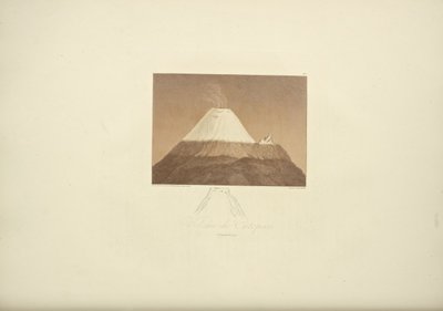 بركان Cotopaxi ، رسمه Gmelin ، محفور بواسطة Arnold ، توضيح من "مناظر الكورديراس وآثار الشعوب الأصلية في أمريكا" بقلم ألكسندر فون هومبولت وآيمي بونبلاند ، 1813 بواسطة البارون فريدريش ألكسندر فون هومبولت