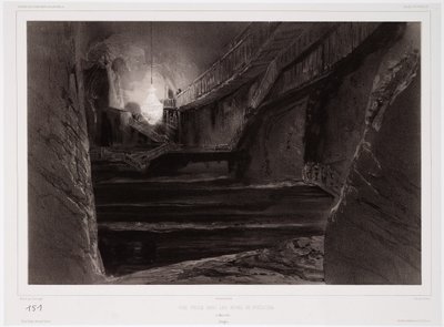 منظر تم التقاطه في مناجم ويليكزكا ، بولندا ، 20 مارس 1840 ، منقوش بواسطة ساباتييه (ليثو ملون) بواسطة Barthelemy after Lauvergne