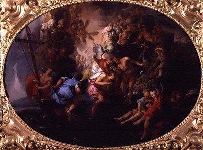 معمودية المسيح (زيت على قماش) بواسطة Bartholomaeus Spranger