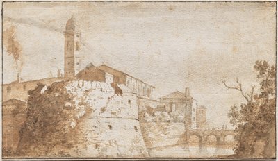 منظر لبراتشيانو مع كنيسة القديسة ماريا أسونتا بواسطة Bartholomeus Breenberg