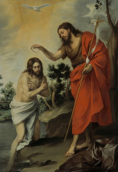 معمودية المسيح. حوالي 1655 بواسطة بارتولومي إستيبان موريللو