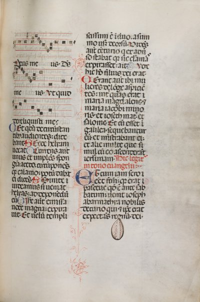 Missale: Fol. 129: يحتوي على موسيقى لـ Hely Hely Lama وما إلى ذلك داخل St. Mattion Passion ، 1469. بواسطة بارتولوميو كابورالي