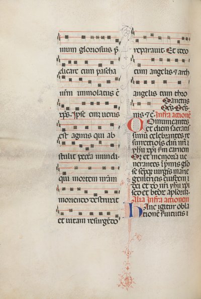 Missale: Fol. 179 ظ: موسيقى للصلوات العادية المختلفة ، 1469. بواسطة بارتولوميو كابورالي