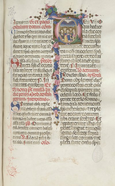 Missale: Fol. 214: عيد العنصرة ، 1469. بواسطة بارتولوميو كابورالي