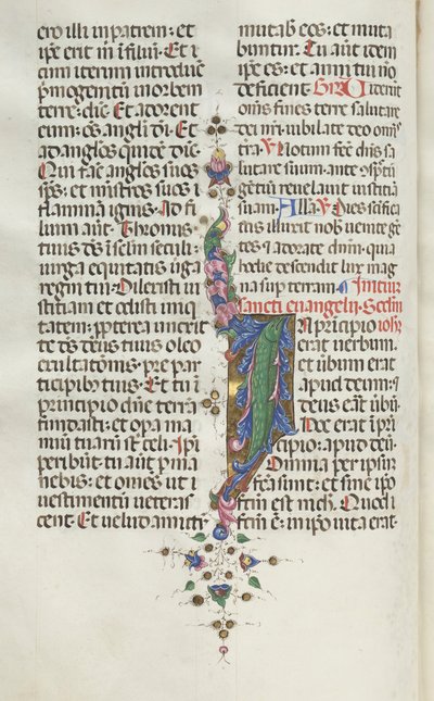 Missale: Fol. 22 ظ: أوراق الشجر مع السمك ، 1469. بواسطة بارتولوميو كابورالي