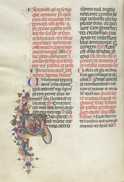 Missale: Fol. 275 ف: البشارة ، 1469. بواسطة بارتولوميو كابورالي