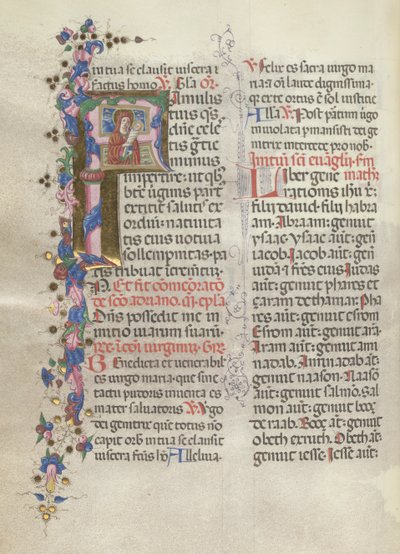 Missale: Fol. 311 ظ: القديسة آن تحمل العذراء الجديدة ، 1469. بواسطة بارتولوميو كابورالي