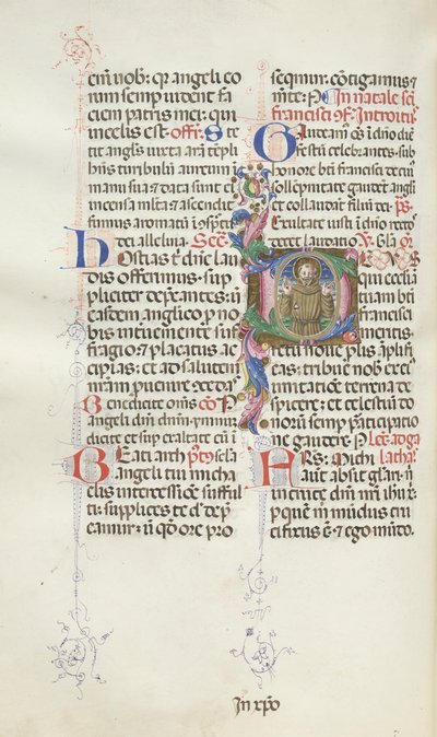 Missale: Fol. 318 ظ: القديس فرنسيس 1469. بواسطة بارتولوميو كابورالي