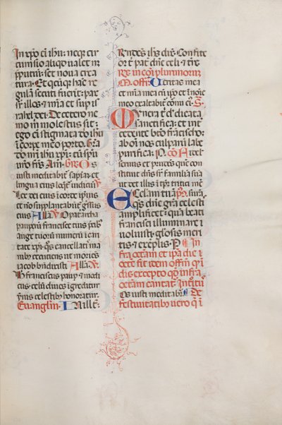 Missale: Fol. 319: القديس فرنسيس والكتلة الكاملة للقديس فرنسيس ، 1469. بواسطة بارتولوميو كابورالي
