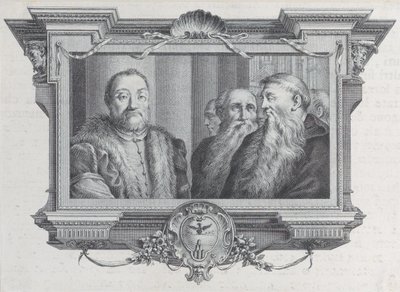 ثلاثة رجال ملتحون ، أحدهم يرتدي الفراء ، 1756. المؤلفون: بارتولوميو كريفيلاري ، غابرييل سودرلينج. بواسطة بارتولوميو كريفيلاري ، غابرييل سودرلينج