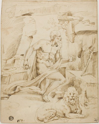 القديس جيروم بواسطة Bartolomeo Passarotti