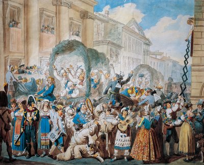 مشهد شهم في سان كارلو آل كورسو في روما ، بواسطة بارتولوميو بينيلي (1781-1835) بواسطة بارتولوميو بينيلي