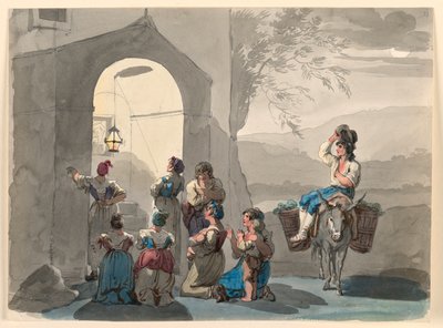 رسم، أفي ماريا في تيفولي، 1807-08 بواسطة بارتولوميو بينيلي