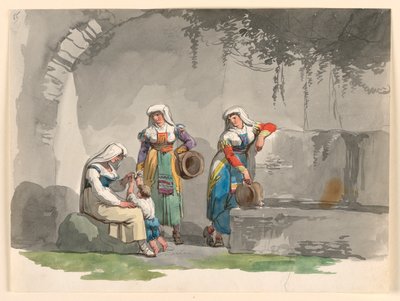 رسم، ثلاث نساء من جنوب إيطاليا، 1807-1808 بواسطة بارتولوميو بينيلي