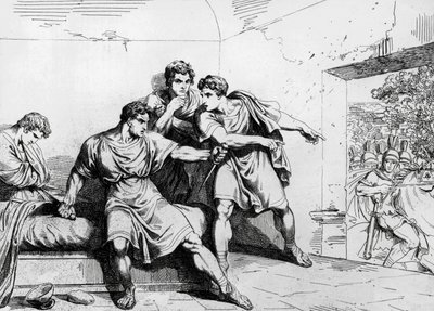 وفاة نيرون ، من تاريخ الأباطرة ، بدءًا من أوتافيو ، نقش بارتولوميو بينيلي (1781-1835) ، روما بواسطة بارتولوميو بينيلي
