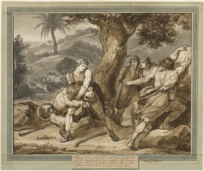 Telemachus Battles the Lion ، من مغامرات Telemachus ، الكتاب 2 بواسطة بارتولوميو بينيلي