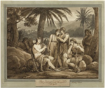 Telemachus يلعب ويغني للرعاة في مصر ، من مغامرات Telemachus ، كتاب 2 بواسطة بارتولوميو بينيلي
