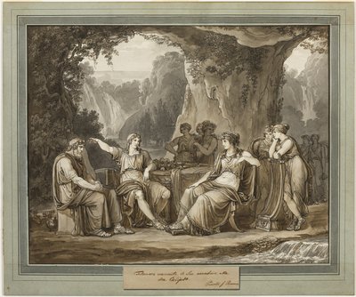 يربط Telemachus مغامراته بالإلهة كاليبسو ، من مغامرات Telemachus ، كتاب 1 بواسطة بارتولوميو بينيلي