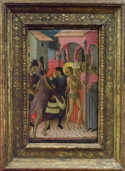 القديس فرنسيس يتجرد من ملابسه ويتخلى عن ممتلكات والده بيترو دي برناردوني بواسطة Bartolomeo di Tommaso da Foligno