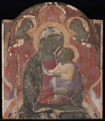 العذراء والطفل متوجين مع اثنين من الملائكة بواسطة Bartolommeo Bulgarini