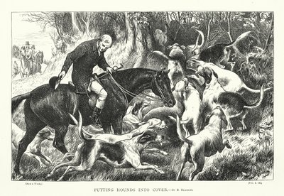 وضع كلاب الصيد في الغطاء (نقش) بواسطة باسل برادلي