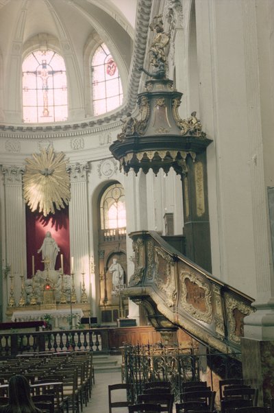 المنبر ، ويسمى أيضًا Pulpit of Verity ، 1749 (مذهب ، خشب ومطعم) (انظر أيضًا التفاصيل 252680 و 252681) بواسطة المدرسة البافارية