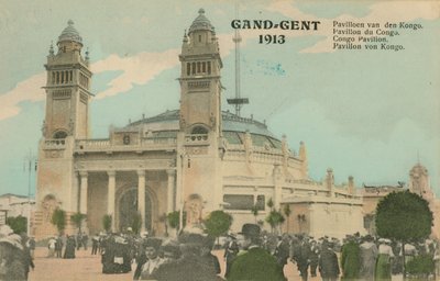 جناح الكونغو ؛ غنت ؛ 1913. تم إرسال البطاقة البريدية عام 1913. بواسطة مصور بلجيكي