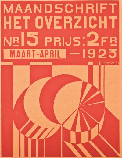 غلاف لإصدار مارس-أبريل 1923 من مجلة "Hetoverzicht" ، 1923 بواسطة المدرسة البلجيكية